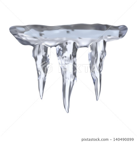 Snow icicles 3D vector illustration, realistic hanging icicles in winter frost, winter seasonal snowy icy frozen element Snow icicles 3D vector illustration, realistic hanging icicles in winter frost, winter seasonal snowy icy frozen element 140490899