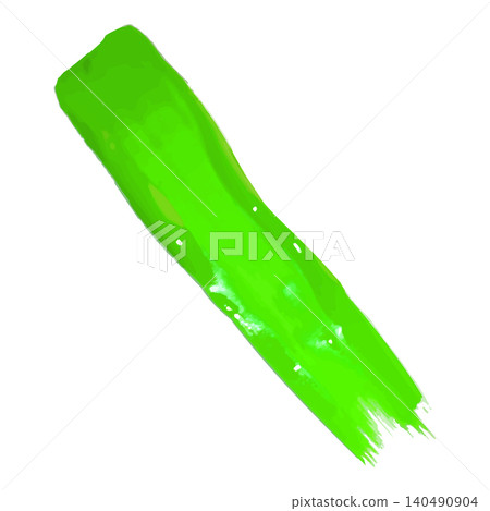 Green paint brush stroke, realistic diagonally oil or acrylic paint stripe, textured dye artistic 3d vector illustration Green paint brush stroke, realistic diagonally oil or acrylic paint stripe, textured dye artistic 3d vector illustration 140490904