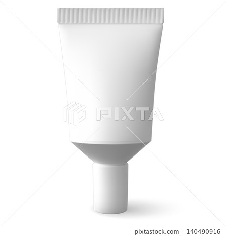 3D realistic white metal tube, vector cosmetics products package mock up for branding, cream tube flexible container 3D realistic white metal tube, vector cosmetics products package mock up for branding, cream tube flexible container 140490916