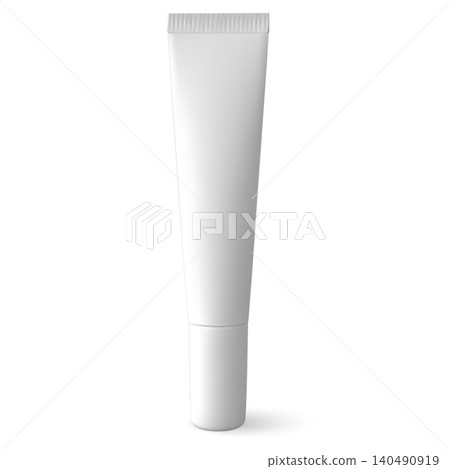 White metal or plastic tube, vector 3D realistic cosmetics products package mock up for branding, cream tube with cap White metal or plastic tube, vector 3D realistic cosmetics products package mock up for branding, cream tube with cap 140490919