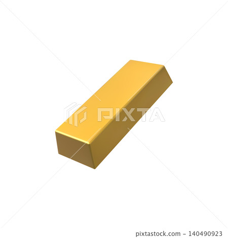 A rectangular gold bar, realistic icon. Capital, accumulation, treasure. 140490923