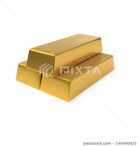 3D golden bars stack vector icon, realistic gold ingot, bullion, banking business concept, currency investment, treasury 140490925