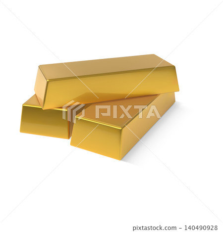 Realistic 3D golden bars stack vector illustration, gold ingot, bullion, banking business concept, currency investment 140490928
