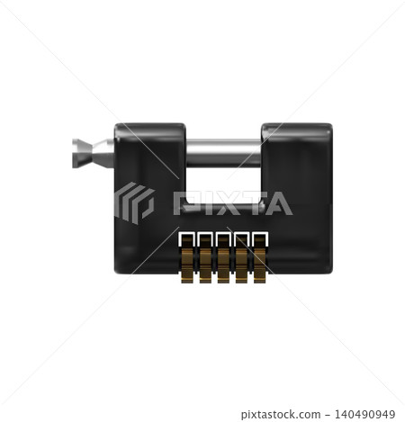 3D realistic metallic code padlock with vertical locking mechanism vector icon, steel black closed rectangle padlock 3D realistic metallic code padlock with vertical locking mechanism vector icon, steel black closed rectangle padlock 140490949