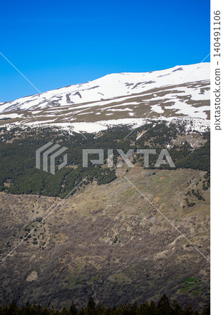 Hiking trail to Mulhacen peak in the spring in Sierra Nevada National Park, Spain Hiking trail to Mulhacen peak in the spring in Sierra Nevada National Park, Spain 140491106