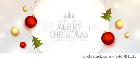 realistic merry christmas decorative banner elegant design realistic merry christmas decorative banner elegant design 140491133