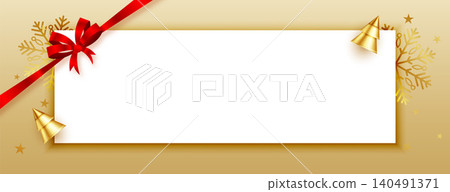 merry christmas 3d banner with text space in golden color merry christmas 3d banner with text space in golden color 140491371