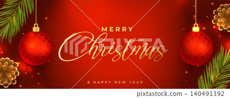 realistic merry christmas celebration greeting banner realistic merry christmas celebration greeting banner 140491392