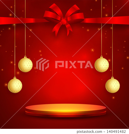 christmas background with podium product display christmas background with podium product display 140491482