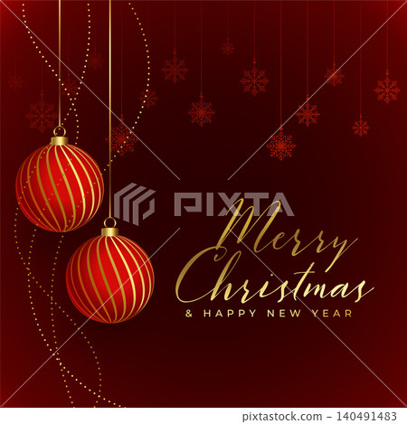 hanging christmas balls festival greeting design hanging christmas balls festival greeting design 140491483