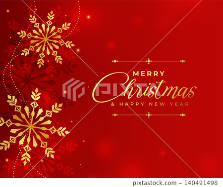 merry christmas golden snowflakes festival greeting design 140491498