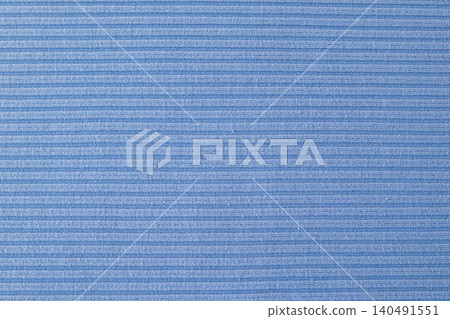 Soft blue ribbed fabric texture background with horizontal knit pattern for design projects 140491551