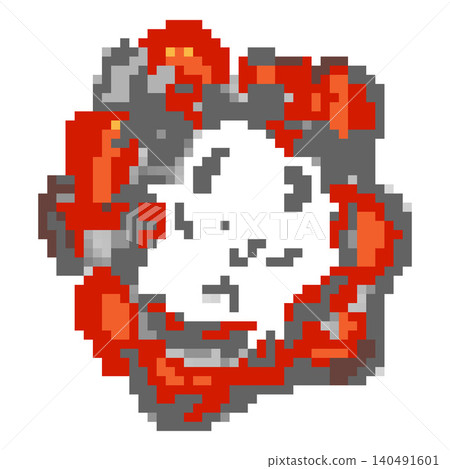Bomb explosion vector pixel art, cartoon 8 bit video game burning fire blast with flame and smoke, detonated boom flash Bomb explosion vector pixel art, cartoon 8 bit video game burning fire blast with flame and smoke, detonated boom flash 140491601