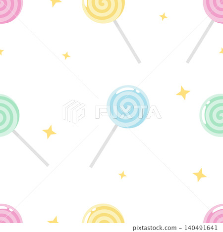 Pastel lollipops float with cheerful swirls Pastel lollipops float with cheerful swirls 140491641