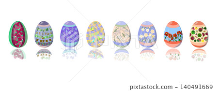 a set of painted eggs for Easter a set of painted eggs for Easter 140491669