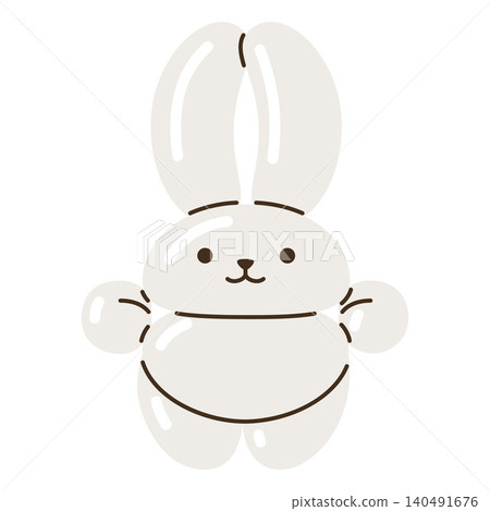 White inflatable balloon hare vector doodle icon, children party toy, cute twisted balloon rabbit animal line art White inflatable balloon hare vector doodle icon, children party toy, cute twisted balloon rabbit animal line art 140491676