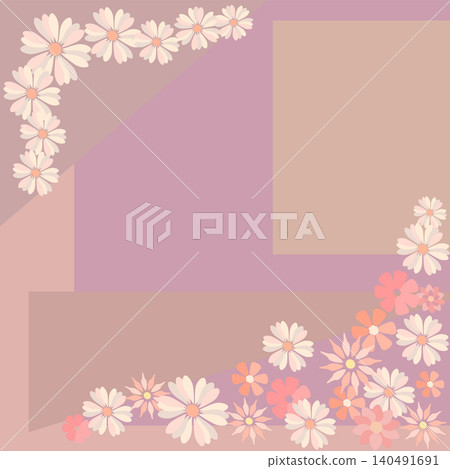 postcard with flowers on a pastel background postcard with flowers on a pastel background 140491691