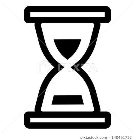 Hourglass cursor vector icon, black outline mouse cursor, retro timer with sand for time countdown to measure settings Hourglass cursor vector icon, black outline mouse cursor, retro timer with sand for time countdown to measure settings 140491732