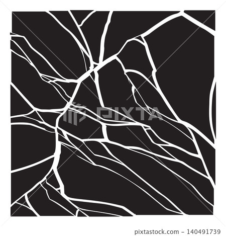 An abstract, square background with imitation cracks and a broken surface in black and white. An abstract, square background with imitation cracks and a broken surface in black and white. 140491739