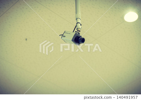 Security cameras inside supermarkets Security cameras inside supermarkets 140491957