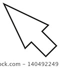Arrow cursor vector icon, black outline computer mouse pointer select cursor, UI UX user software nostalgic interface 140492249