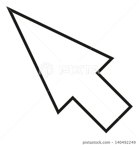 Arrow cursor vector icon, black outline computer mouse pointer select cursor, UI UX user software nostalgic interface Arrow cursor vector icon, black outline computer mouse pointer select cursor, UI UX user software nostalgic interface 140492249