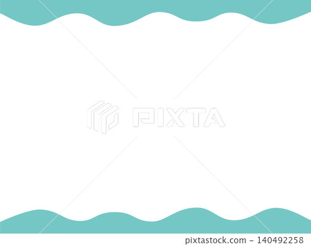 Illustration material of wave pattern top and bottom frames 140492258