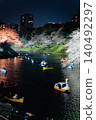 Cherry blossoms illuminated at night and boating at Chidorigafuchi 140492297