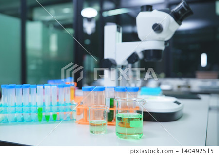 Laboratory with Microscopes and Chemical Solutions for Research Purposes Laboratory with Microscopes and Chemical Solutions for Research Purposes 140492515
