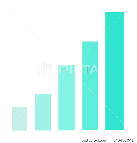 Upward-sloping bar graph - turquoise Upward-sloping bar graph - turquoise 140492841