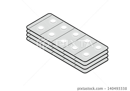 Four PTP sheets (with main lines) containing 10 tablets each. Four PTP sheets (with main lines) containing 10 tablets each. 140493338