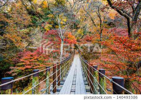 Hananuki Valley in Ibaraki Prefecture, ablaze with autumn colors. Hananuki Valley in Ibaraki Prefecture, ablaze with autumn colors. 140493386
