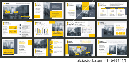 Business Presentation Template with Yellow Accent Slides, Corporate PowerPoint and Modern Marketing Deck Business Presentation Template with Yellow Accent Slides, Corporate PowerPoint and Modern Marketing Deck 140493415