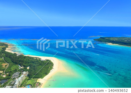 【沖繩縣】從空中俯瞰栗間橋和與那霸前濱海灘(宮古島) 【沖繩縣】從空中俯瞰栗間橋和與那霸前濱海灘(宮古島) 140493652
