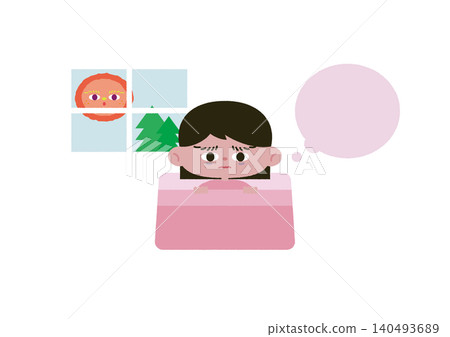 睡眠不足女孩的向量插圖 140493689