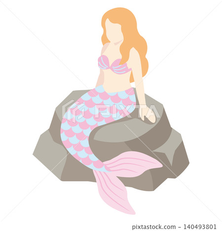 等距美人魚海女裝飾人物設計插畫素材 等距美人魚海女裝飾人物設計插畫素材 140493801