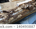 Pillars of a house damaged by termites 140493887