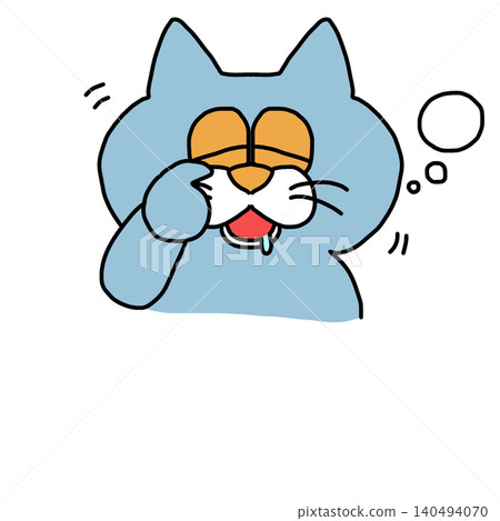 Dull blue cat sleepy Dull blue cat sleepy 140494070