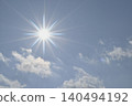 Blue sky and sun, direct sunlight, free space image 140494192