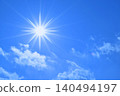 Blue sky and sun, direct sunlight, free space image 140494197