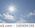 Blue sky and sun, direct sunlight, free space image 140494198