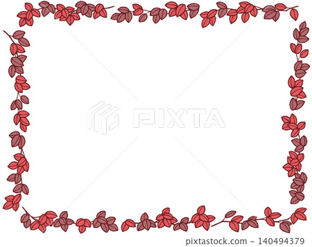 A frame with a simple illustration of branches and leaves. A frame with a simple illustration of branches and leaves. 140494379