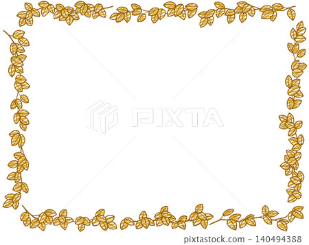 A frame with a simple illustration of branches and leaves. A frame with a simple illustration of branches and leaves. 140494388