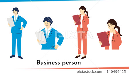 Business person checking documents Business person checking documents 140494425
