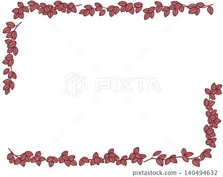 A frame with a simple illustration of branches and leaves. A frame with a simple illustration of branches and leaves. 140494632