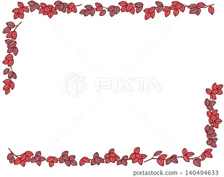 A frame with a simple illustration of branches and leaves. A frame with a simple illustration of branches and leaves. 140494633