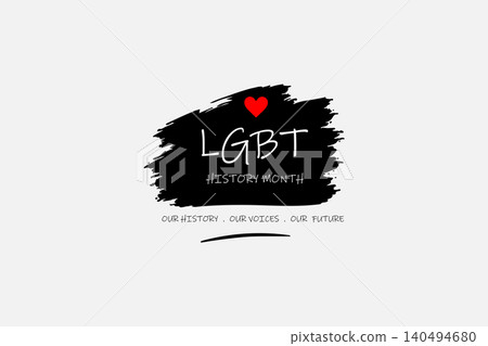 LGBT History Month Brush Stroke Pride Design 140494680