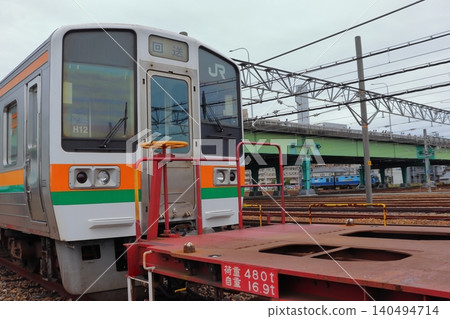 JR Central's last JNR-era train, the 213 series (with KOKI 200 freight cars attached). JR Central's last JNR-era train, the 213 series (with KOKI 200 freight cars attached). 140494714
