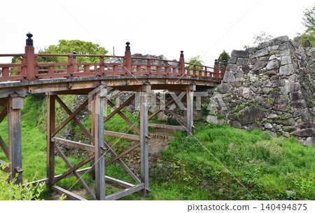 陰天下的大和郡山城護城河 陰天下的大和郡山城護城河 140494875