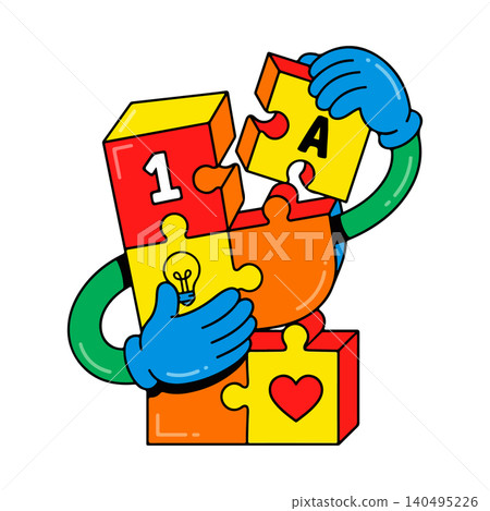 Puzzle Character Assembling Pieces Puzzle Character Assembling Pieces 140495226